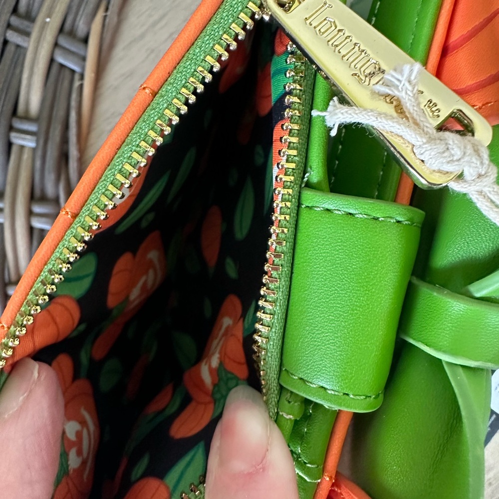 Loungefly Neon Orange and Green Glow Minnie Flap Wallet - Picture 8 of 8